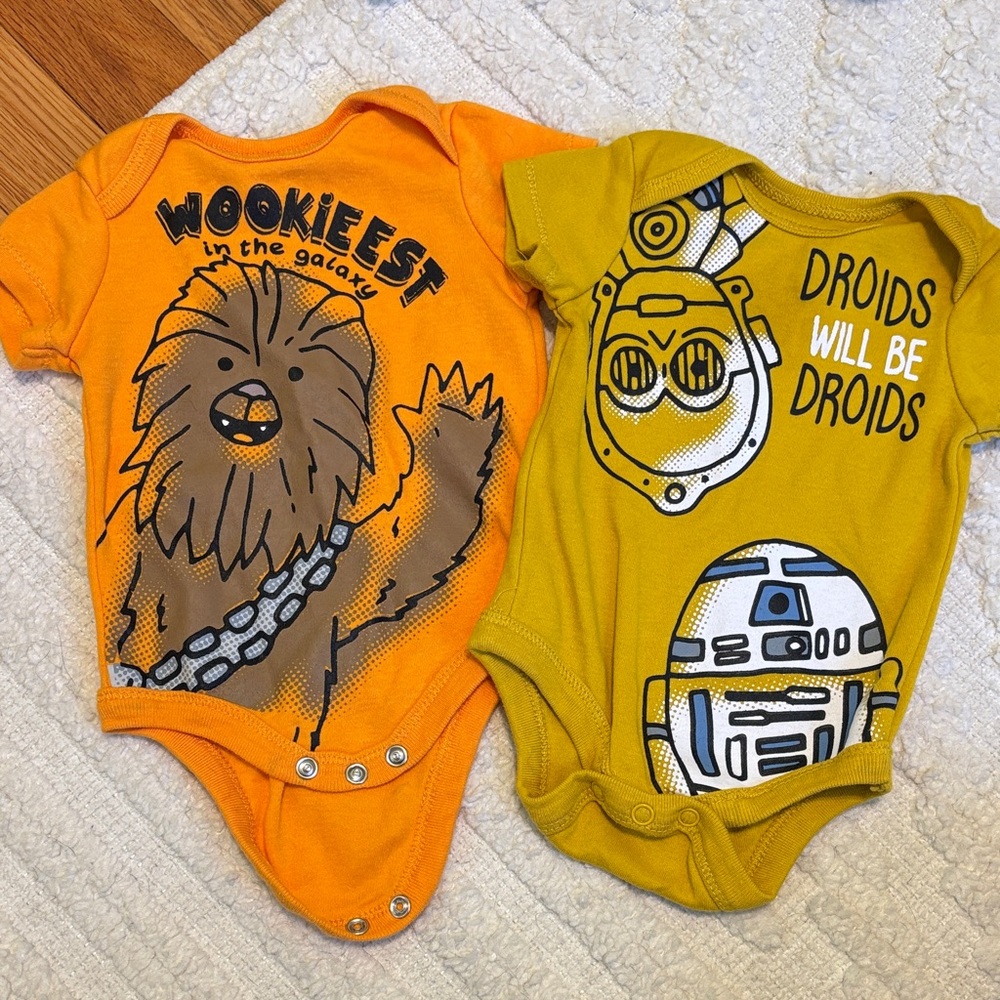 Star Wars Orange and Yellow Bodysuit Set